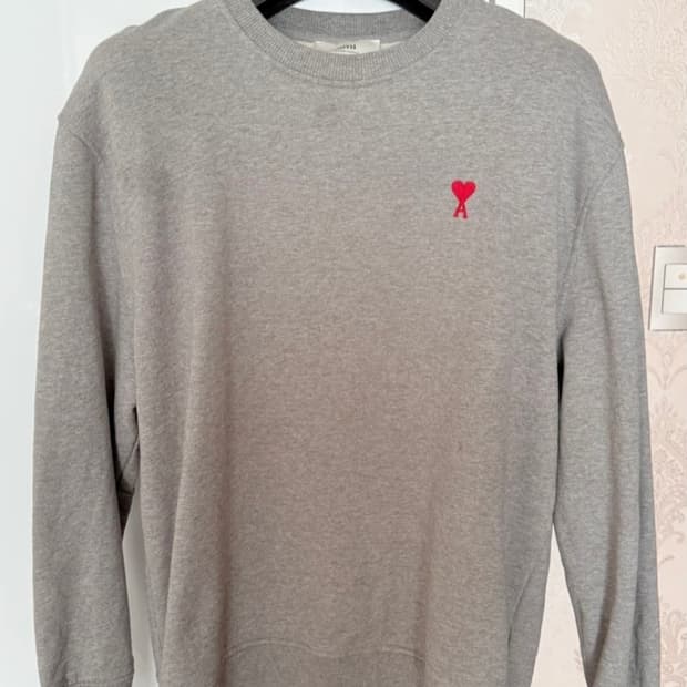 아미 스몰 하트 맨투맨 회색 xl