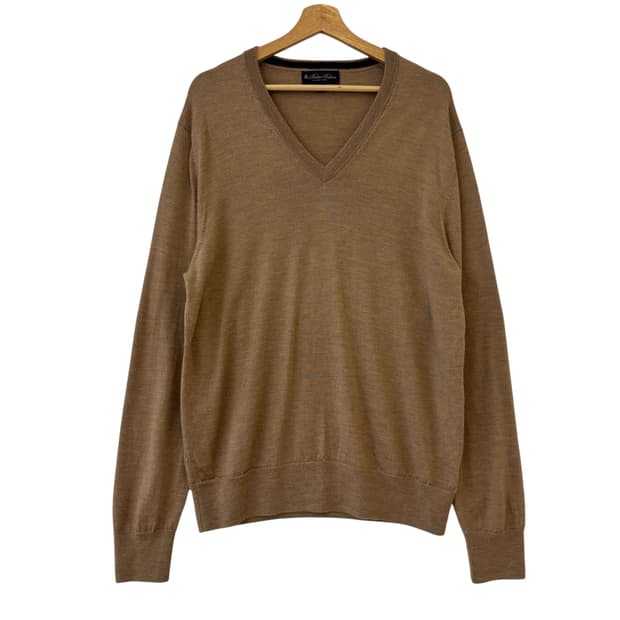 브룩스브라더스 메리노 울 브이넥 니트