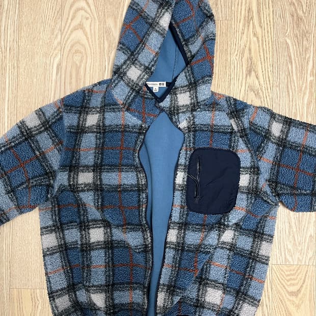 유니클로 JW앤더슨 체크 후리스