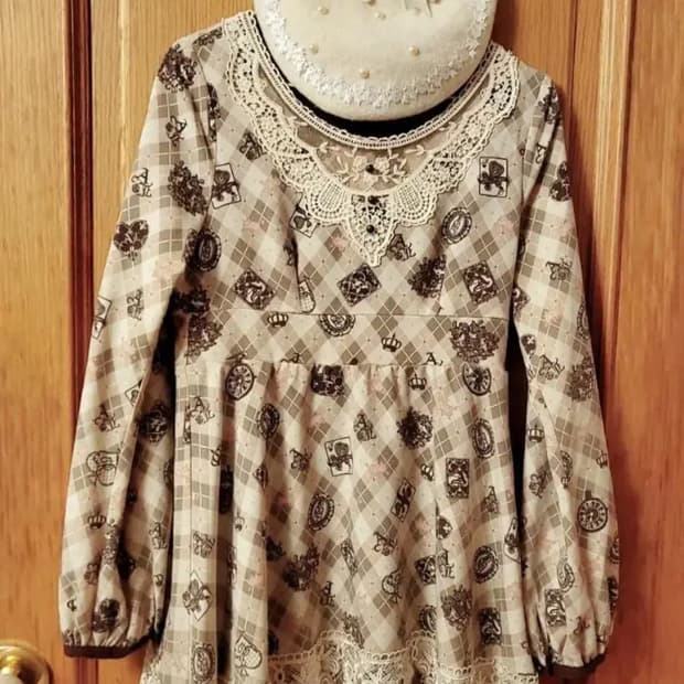 빈티지 앙크루즈 이상한 나라의 앨리스 컨셉 원피스