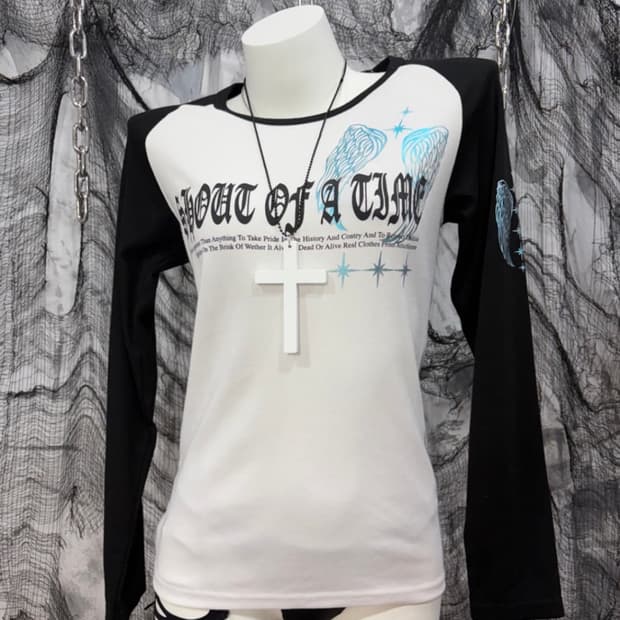 y2k lettering wing long sleeve