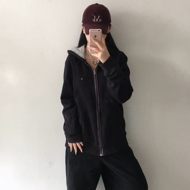 타미힐피거 스몰로고 후드집업