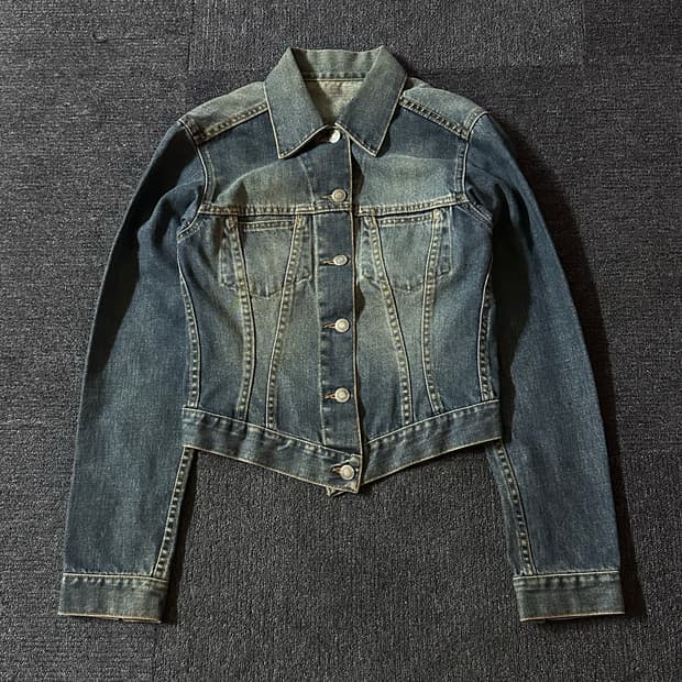 Gucci 구찌 녹워싱 G-Jean Distressed 인디고 데님자켓