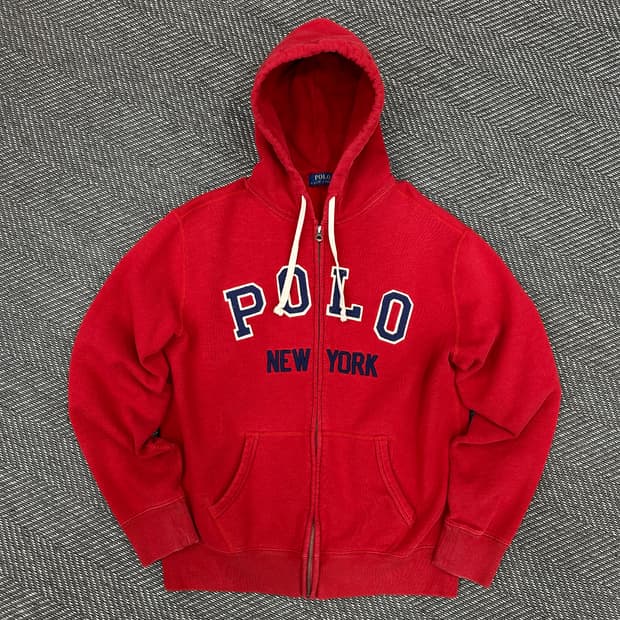 폴로 스펠로고 후드집업M