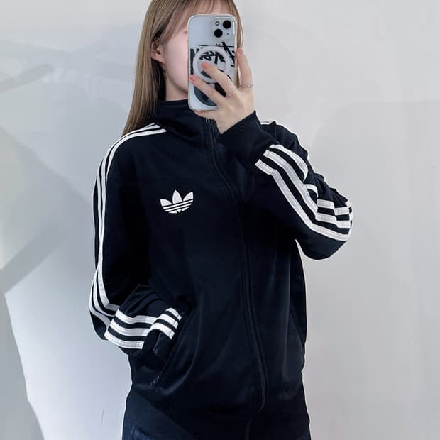 아디다스 파이어버드 블랙 삼선 트랙탑