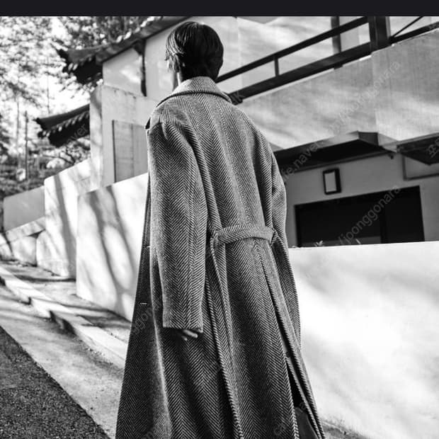 타임 20주년 헤링본 코트 95사이즈