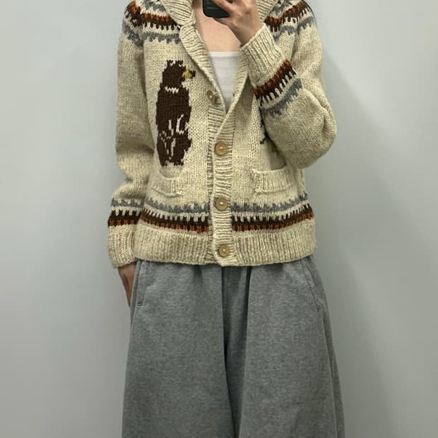Vintage 빈티지 숄카라 코위찬 니트 가디건
