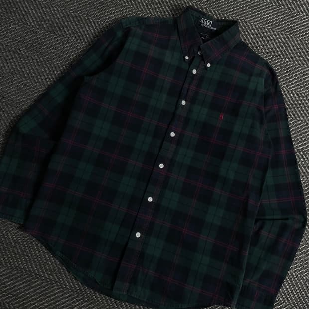 폴로 랄프로렌 체크 블럭 박시핏 셔츠y 3850