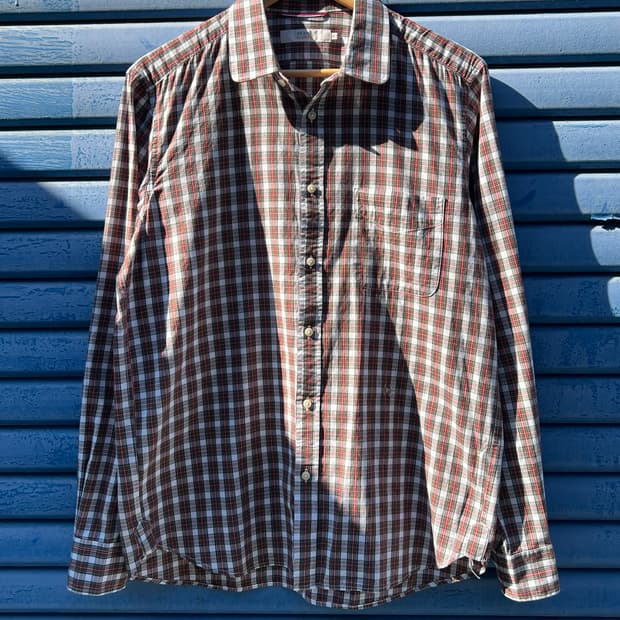 Beams Light Tartan Plaid Shirt Cotton