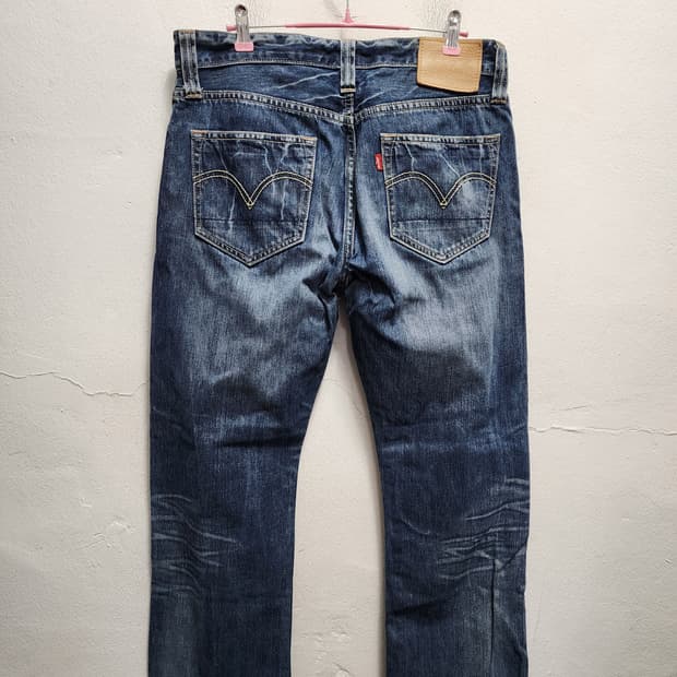 리바이스 빈티지 워싱 데님 청바지
