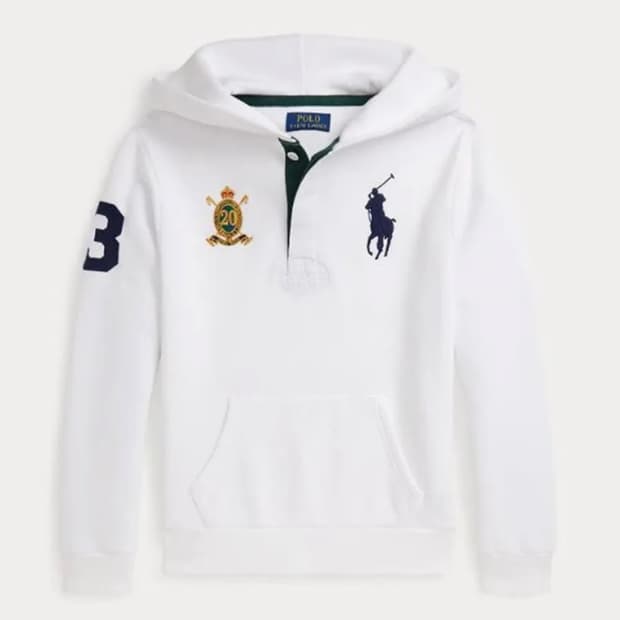 폴로 랄프로렌 보이즈 빅포니 크레스트 후드티 화이트 20주년