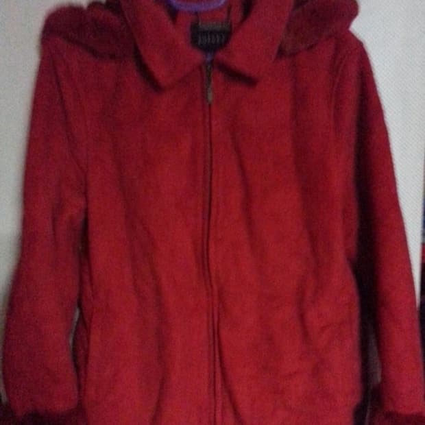 조이너스 토끼털 배색 코트 레드 94-102-165