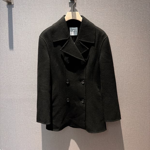 (정품/새상품) TOTEME 토템 여성 블랙 더블 울 웨이스트 자켓