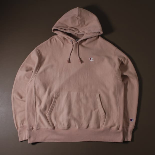 Champion 챔피온 다크핑크 기모 후드티