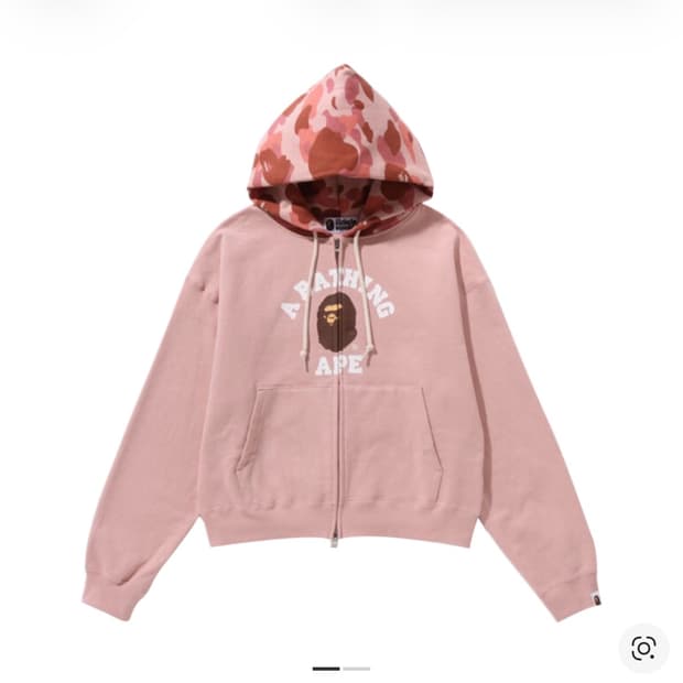 베이프 퍼스트 카모컬리지 후드집업 핑크 M