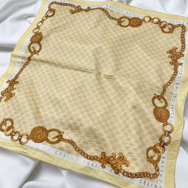 [정품] Celine 셀린느 체인 빈티지 쁘띠스카프 손수건