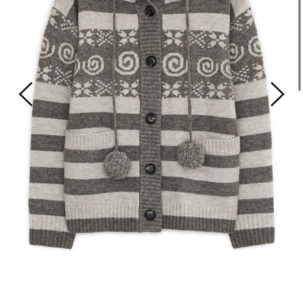 허그유어스킨 엔젤 윙 후드 폼폼 가디건