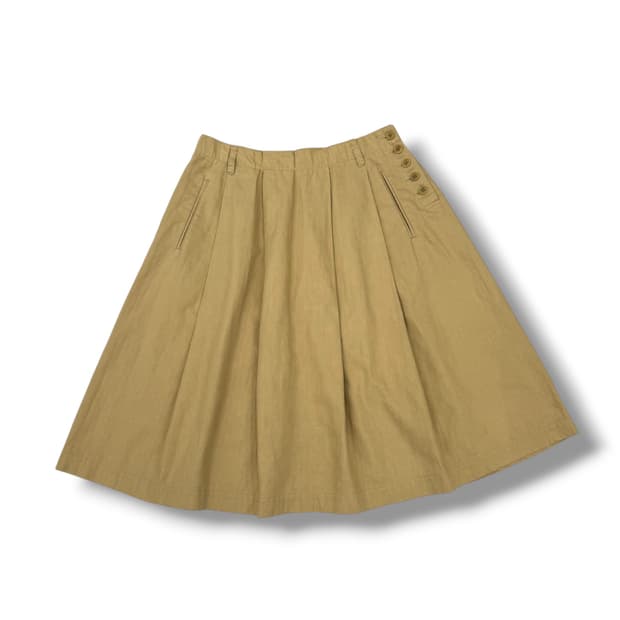 MHL 마가렛호웰 버튼디테일 베이지 미디스커트