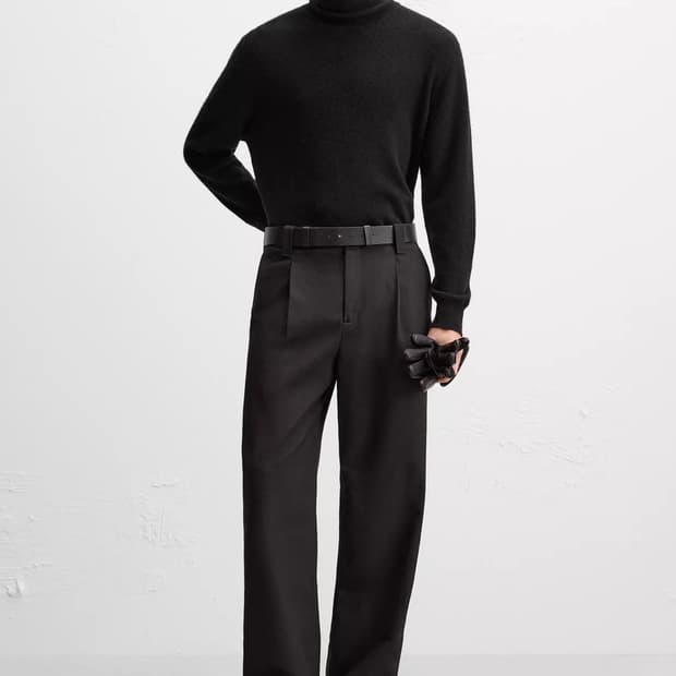 자라 블랙 셔링 팬츠