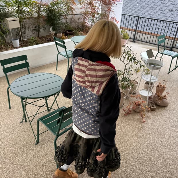 성조기 패딩조끼