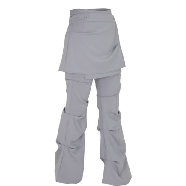 오호스 랩오버 턱팬츠 그레이