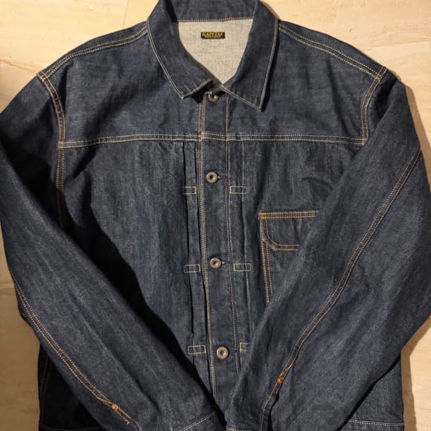 캐피탈 14oz 원 워시드 데님 자켓 인디고 4사이즈