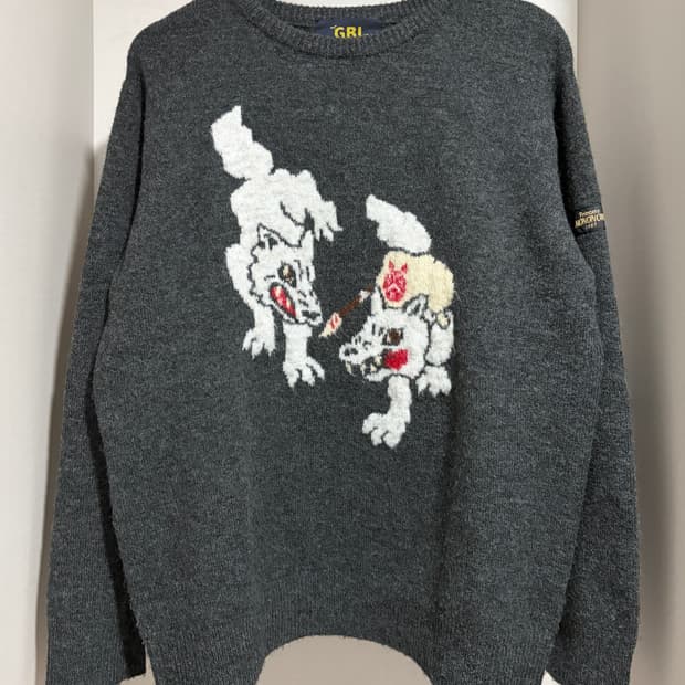 스튜디오 지브리 원령공주 니트 Princess Mononoke Knit