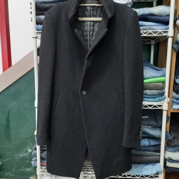 L100 SYSTEM Kor 울89% 하프코트 블랙 L-694