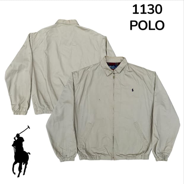 90s 폴로 베이지 블루종 M