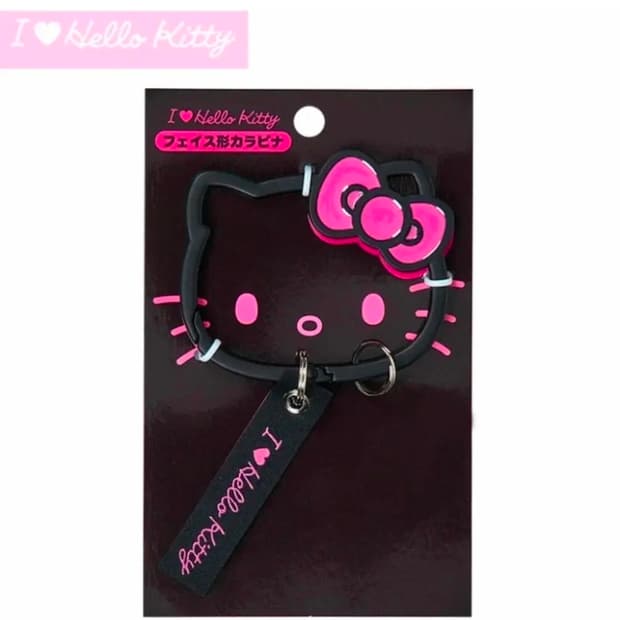 산리오 SANRIO 헬로키티 페이스형 카라비너 블랙