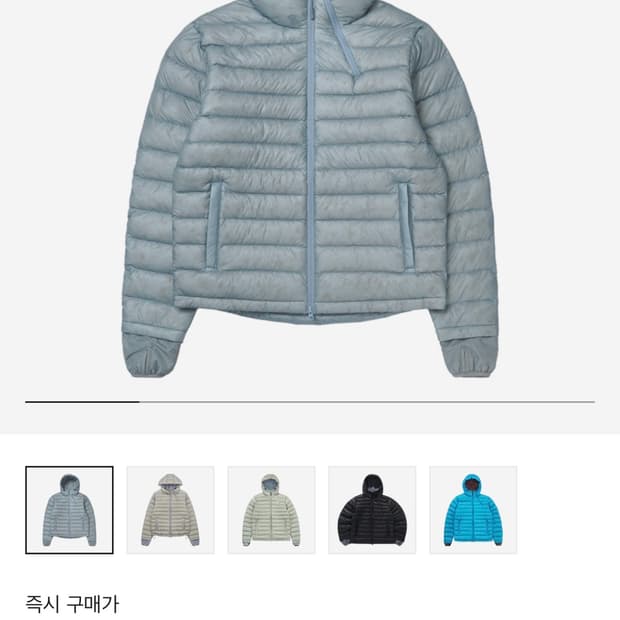 산산기어 서픽스 푸퍼 자켓 24fw 스카이블루 1사이즈 팝니다