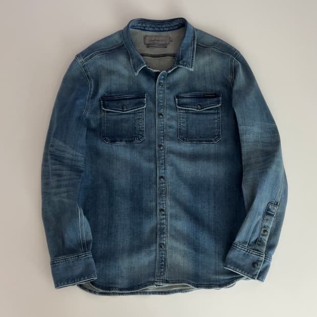 캘빈클라인 투포켓 데님 웨스턴 셔츠 L