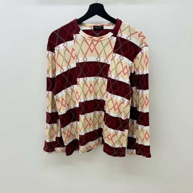 90s 꼼데가르송 옴므플러스 패턴 롱슬리브