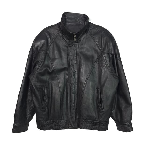 MALUBEL 시드니 리얼 양가죽 히든 집업 블루종