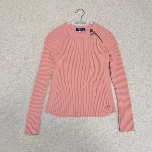 버버리 런던 골지 핑크 니트