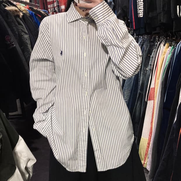 [IM]폴로 랄프로렌 펜슬 스트라이프 블루 셔츠