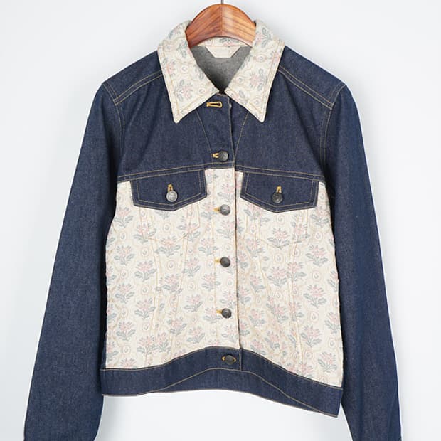 PUREBA floral patchwork denim jacket