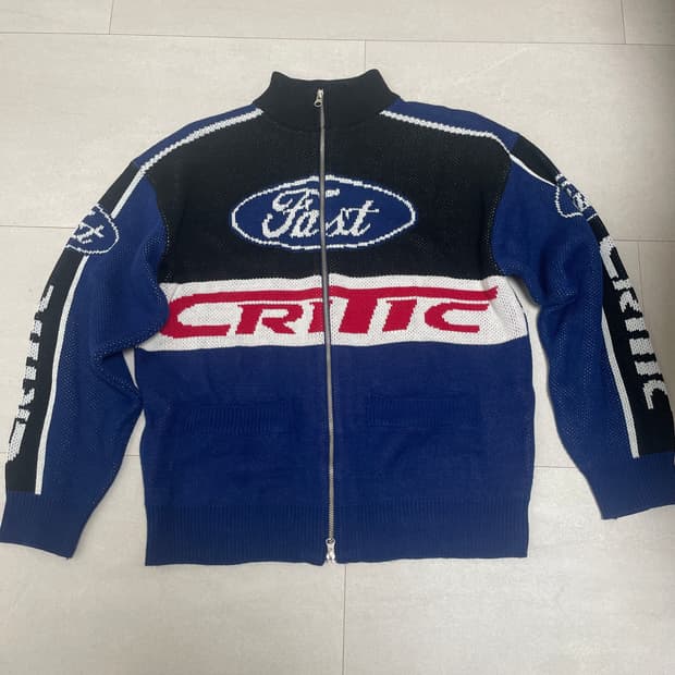크리틱 레이싱 니트 집업 네이비 L
