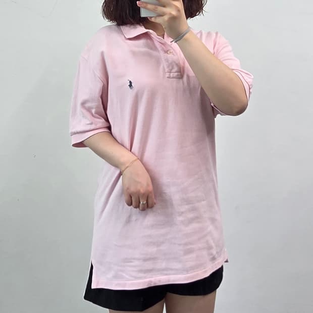 [프립]폴로 랄프로렌 클래식 핏 카라티 (연핑크) 