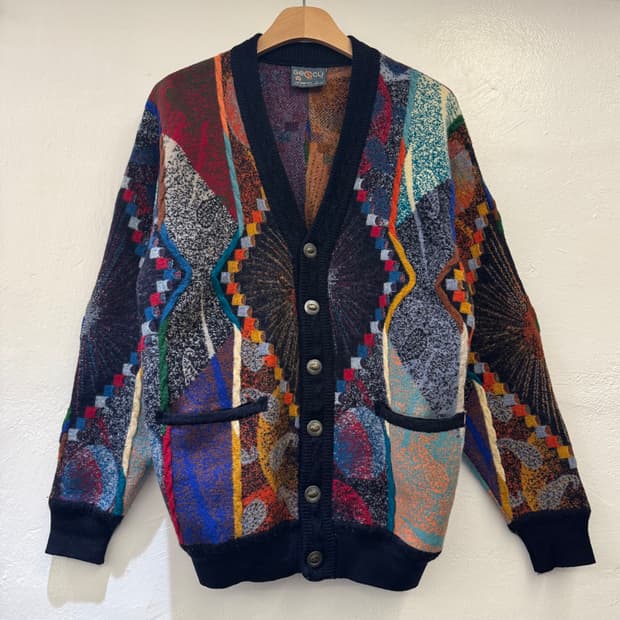 게쿠 메리노 울 케이블 니트 가디건