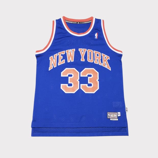 [M] 아디다스 x 하드우드 클래식 NBA 뉴욕닉스 패트릭 유잉 유니폼