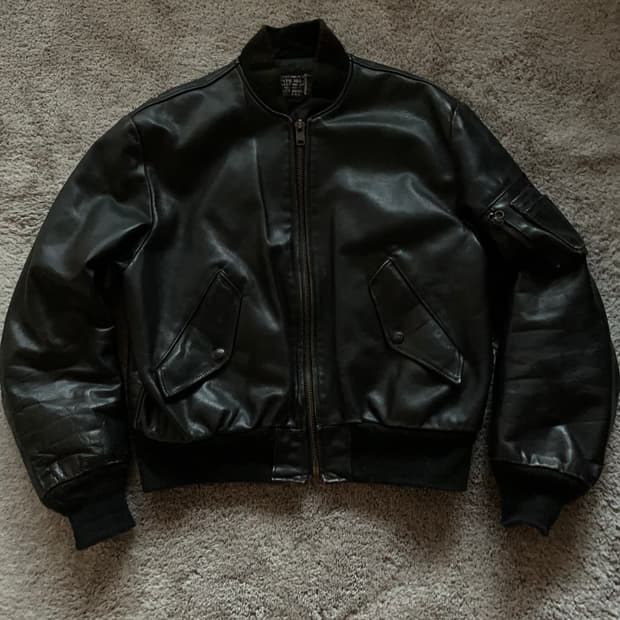 빈티지 쇼트 레더 ma-1