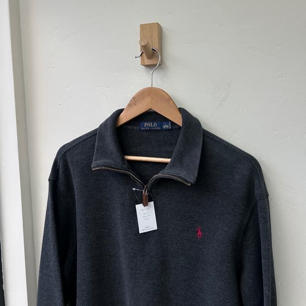 16276 - 폴로 랄프로렌 차콜 반집업 니트