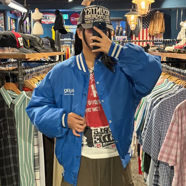 빈티지 USA 나일론 퀄팅 코치 점퍼
