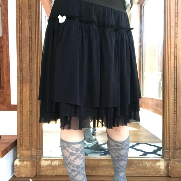 vintage black ribbon skirt