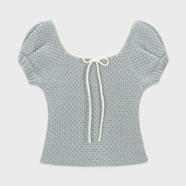 시눈 하프 니트탑 라이트블루