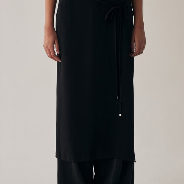 트리밍버드 시스루 스트랩 랩 팬츠 블랙 1사이즈