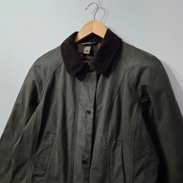 바버 왁스 자켓 UK10 올리브 ~66