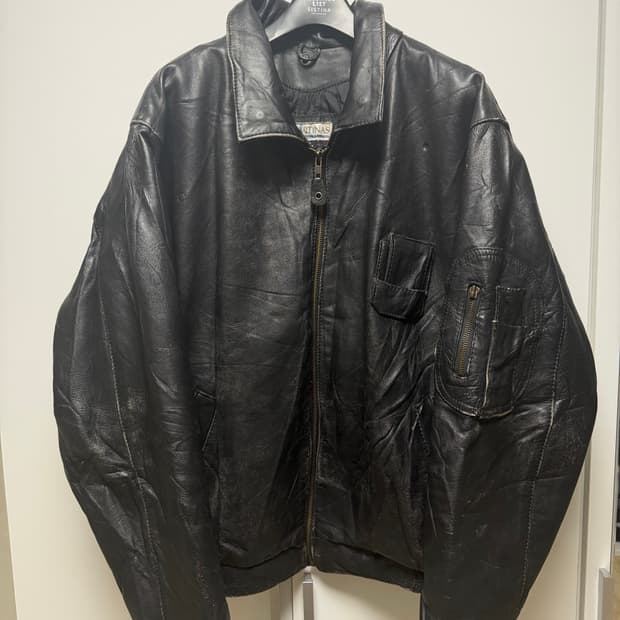 80~90s 빈티지 french air force 레더자켓 /L