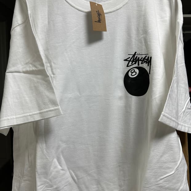 [XL] 스투시 8볼 티셔츠 화이트